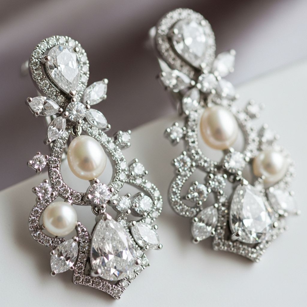 Discover stunning bridal earrings for every style, from pearls and gold hoops to classic drops and bold statement pieces.