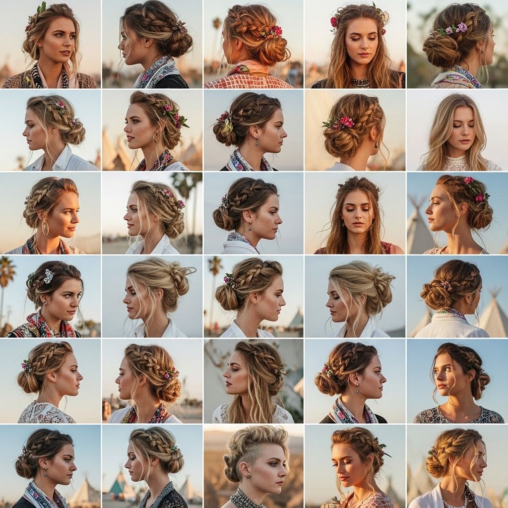 Get inspired by these top Coachella hairstyles, from braids and buns to statement accessories, for your next festival adventure.