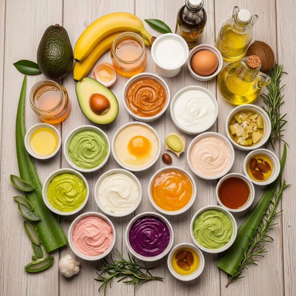 Transform your hair at home with these scientifically-backed and easy DIY hair mask recipes targeting dryness, damage, frizz, growth, and more.