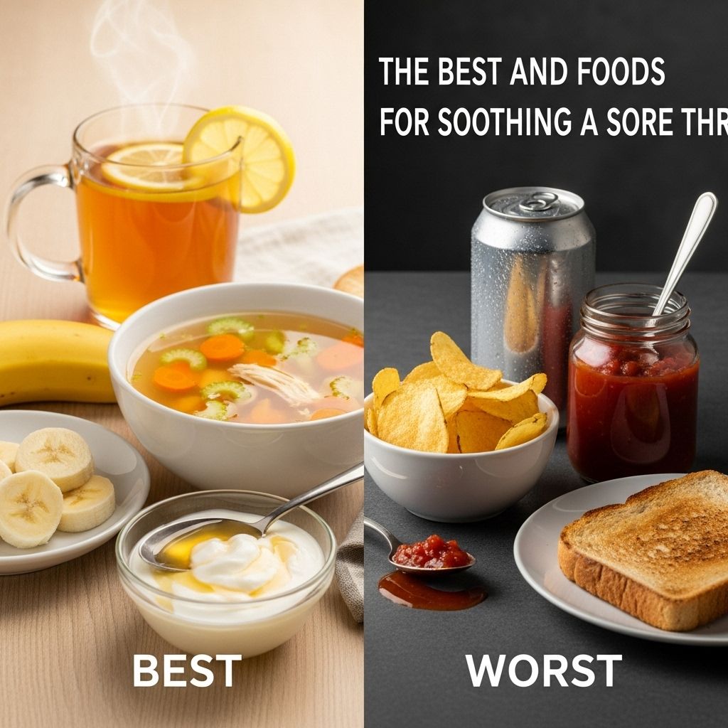 Find out which foods can soothe sore throats and help you heal, plus those to avoid for faster recovery and comfort.