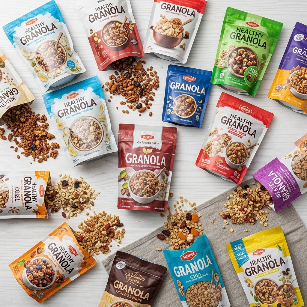 Discover the healthiest granola options packed with whole grains, nuts, low added sugar, and real flavors.