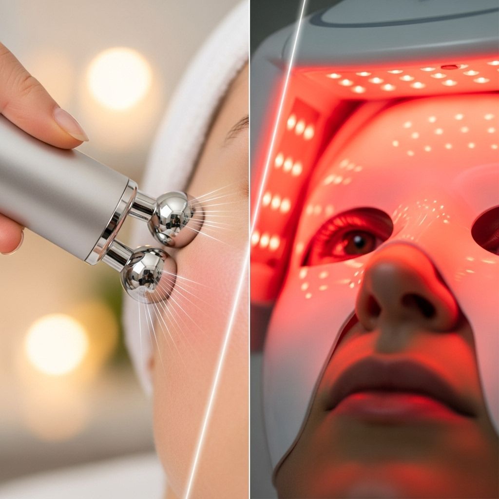 Muscle-toning currents meet targeted light therapy for a firmer complexion.