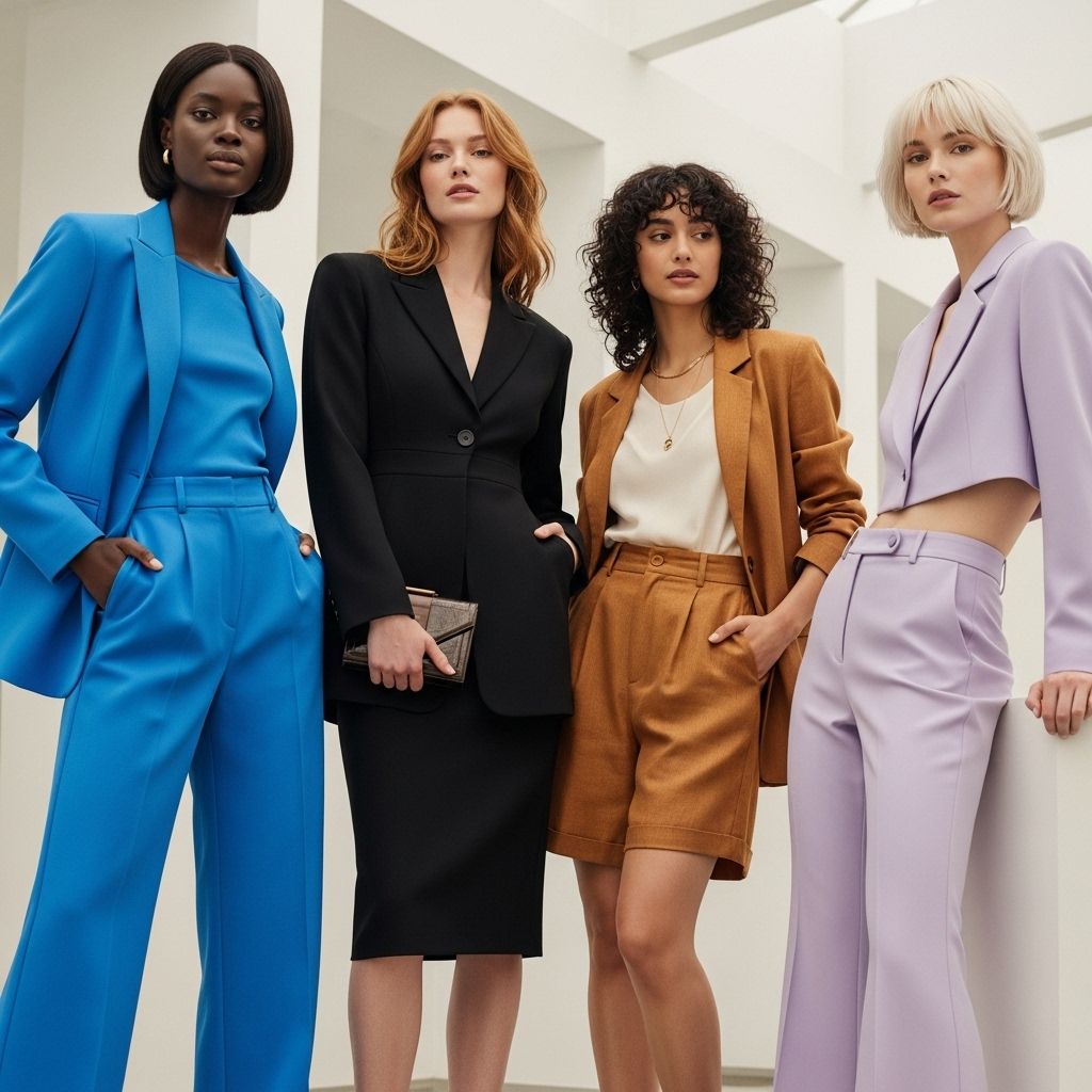 Master power dressing and express your style with the top women's suit sets, from bold colors to tailored classics and playful accessories.