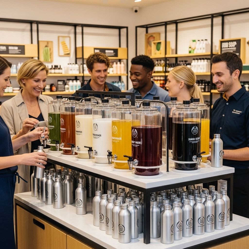 The Body Shop's refill stations mark a sustainable shift in U.S. beauty retail, fighting waste and promoting circular economy practices.