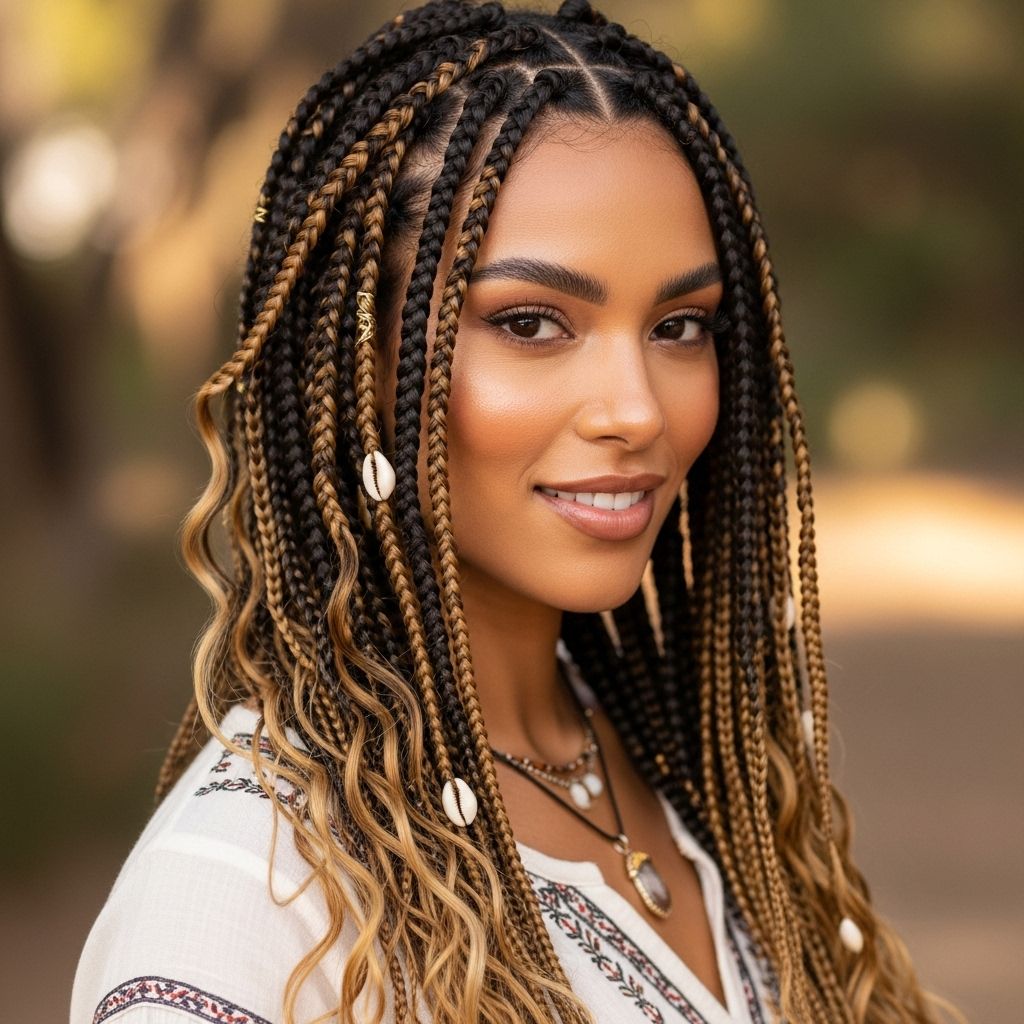 Create head-turning boho jumbo knotless braids at home with our comprehensive style, care, and maintenance guide.