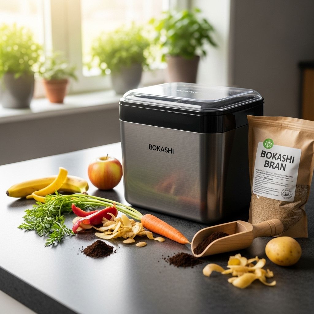 Master bokashi composting at home and turn all food waste into nutrient-rich soil quickly, cleanly, and sustainably.