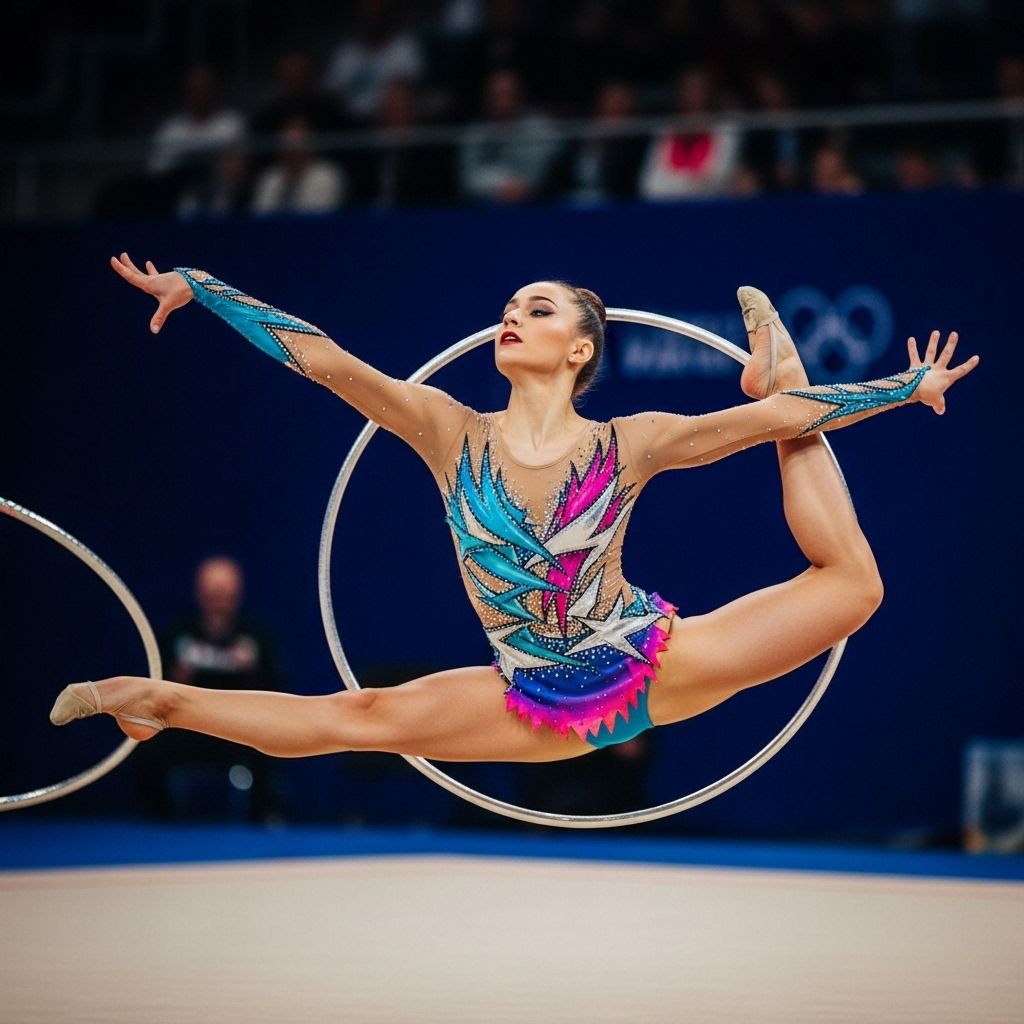 A visual journey through the daring, boundary-pushing costumes that rule rhythmic gymnastics on the Olympic stage.