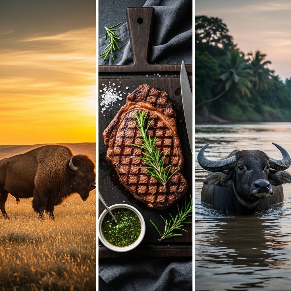 Buffalo Meat (Bison & Water Buffalo): Nutrition, Benefits, Uses, and Taste Profiles Compared Discover the nutritional value, health benefits, culinary uses, and unique taste differences between bison and water buffalo meat.