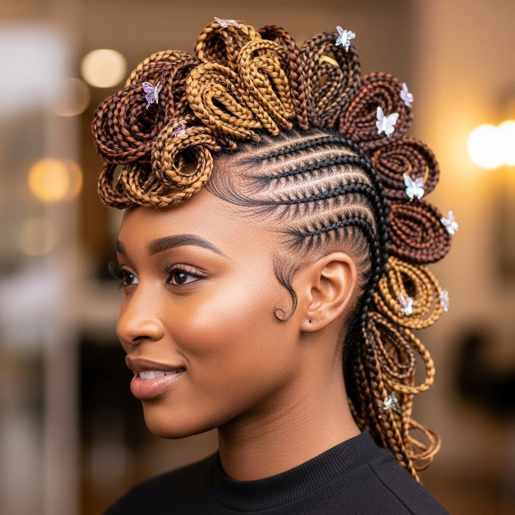 Discover the butterfly mohawk: a stunning and versatile protective braid style that's perfect for elevating any occasion.