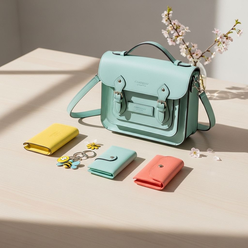 Explore the Cambridge Satchel Company's spring styles, colors, and innovative twists on British craftsmanship in contemporary accessories.