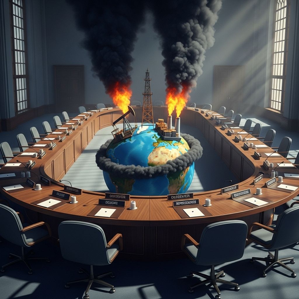 Global climate conferences set ambitious goals but repeatedly fall short, delaying a meaningful transition away from fossil fuels.