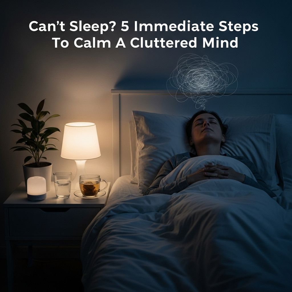 Can’t Sleep? Immediate Steps to Calm a Cluttered Mind for Restful Nights Ease late-hour worries with breathing and guided imagery for greater tranquility.