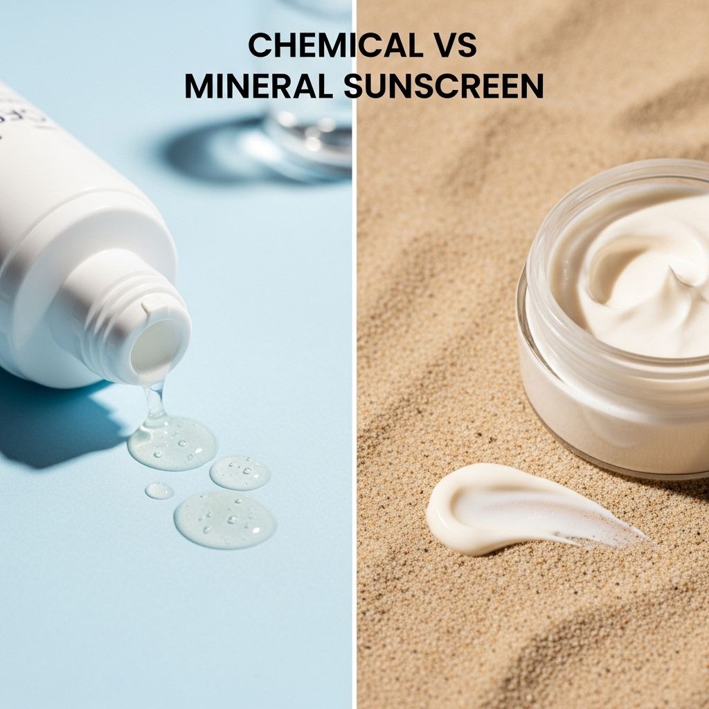 Chemical vs Mineral Sunscreen: In-Depth Comparison for Healthier Sun Protection Understand how each sunscreen type works and what makes them right for your skin.