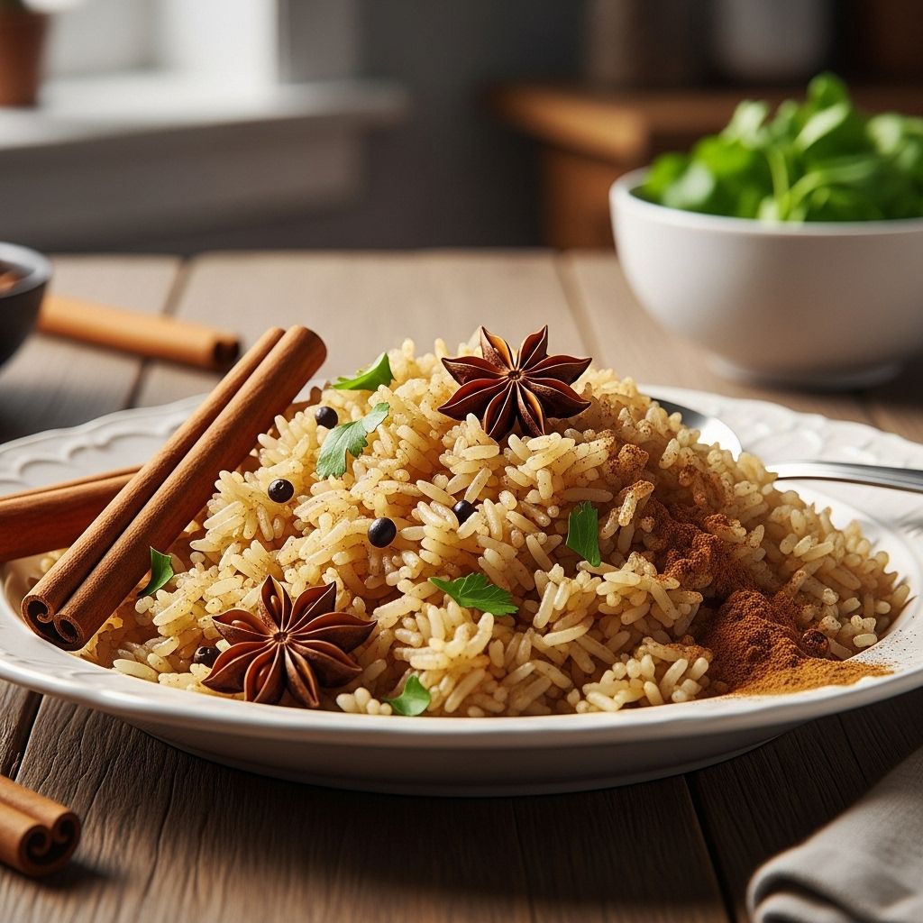 Elevate your meals with this nutritious cinnamon-spiked rice, a hearty and aromatic side that combines global flavors and vibrant toppings.