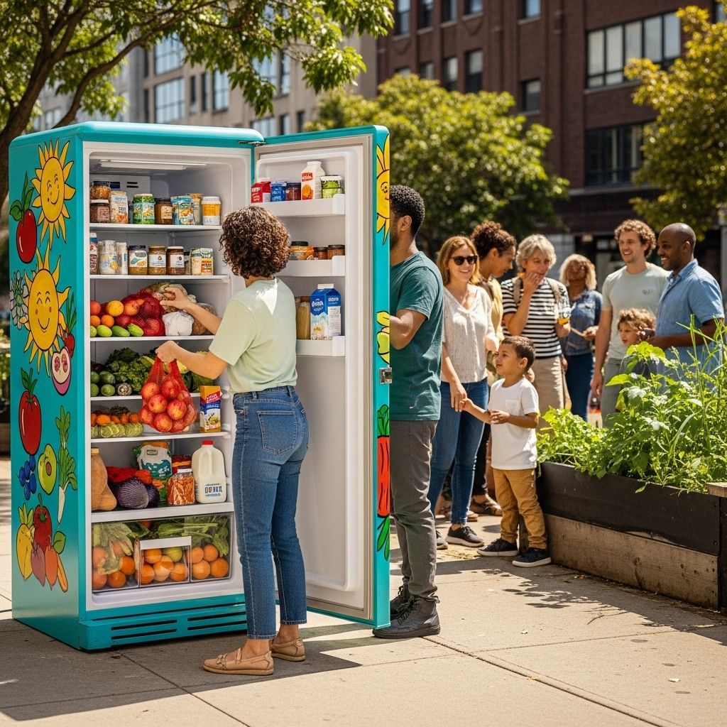 Discover how community fridges are transforming neighborhoods with mutual aid, reducing waste, and fostering food security.