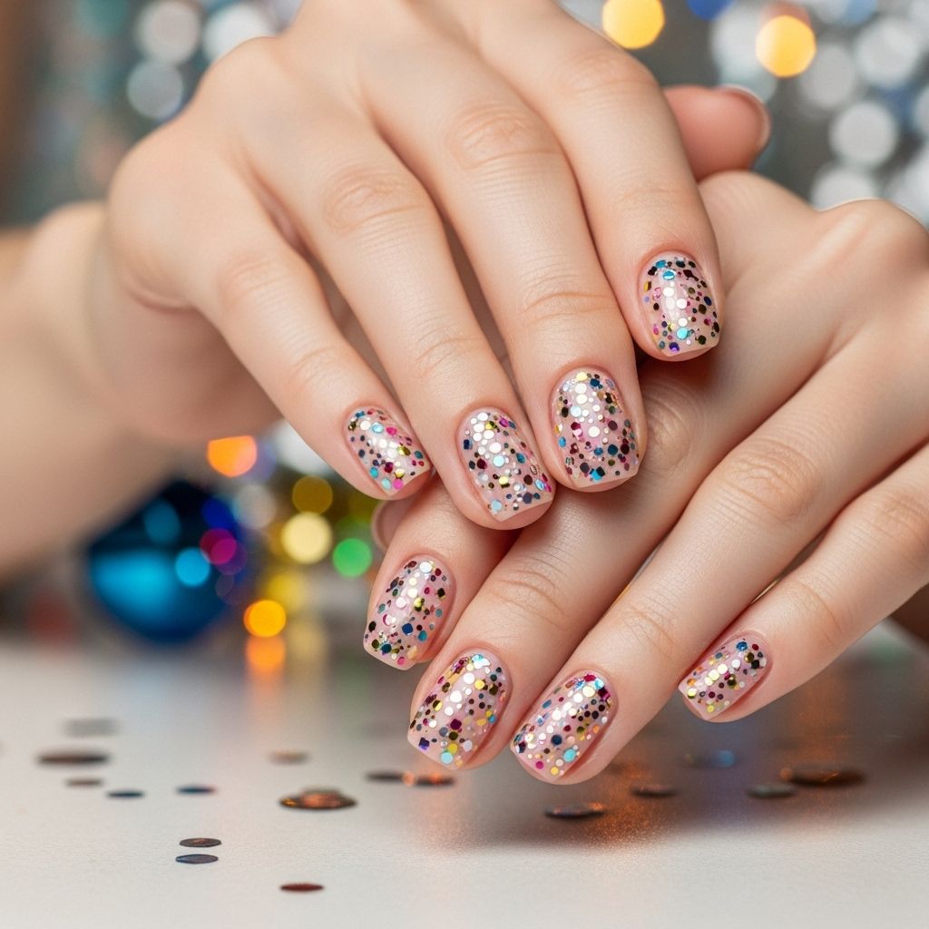 Everything you need to create confetti nail art—from tools and tips to expert tricks for a show-stopping, festive manicure.