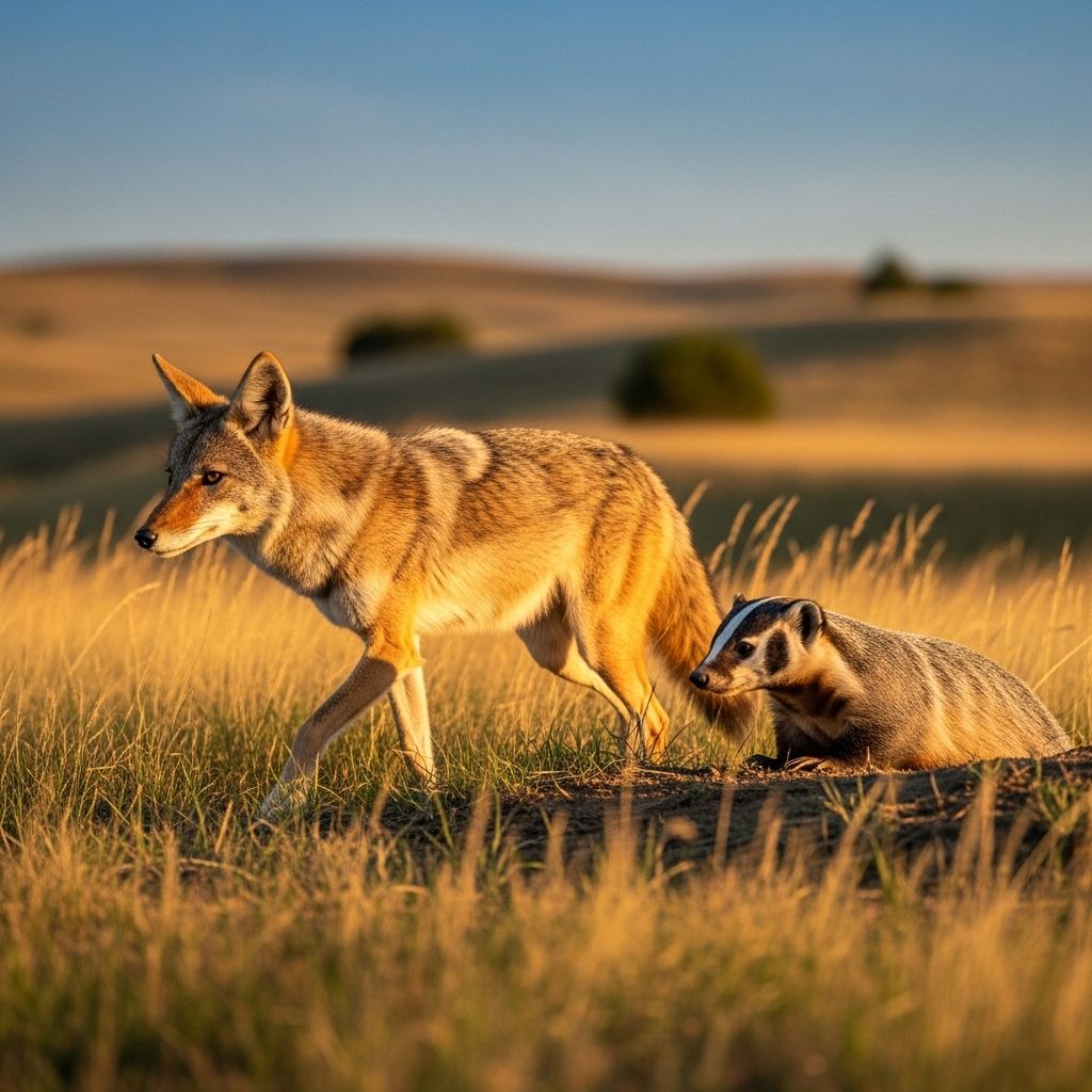 Discover how coyotes and badgers, two natural competitors, form a strategic alliance when hunting, revealing nature's complex dynamics.
