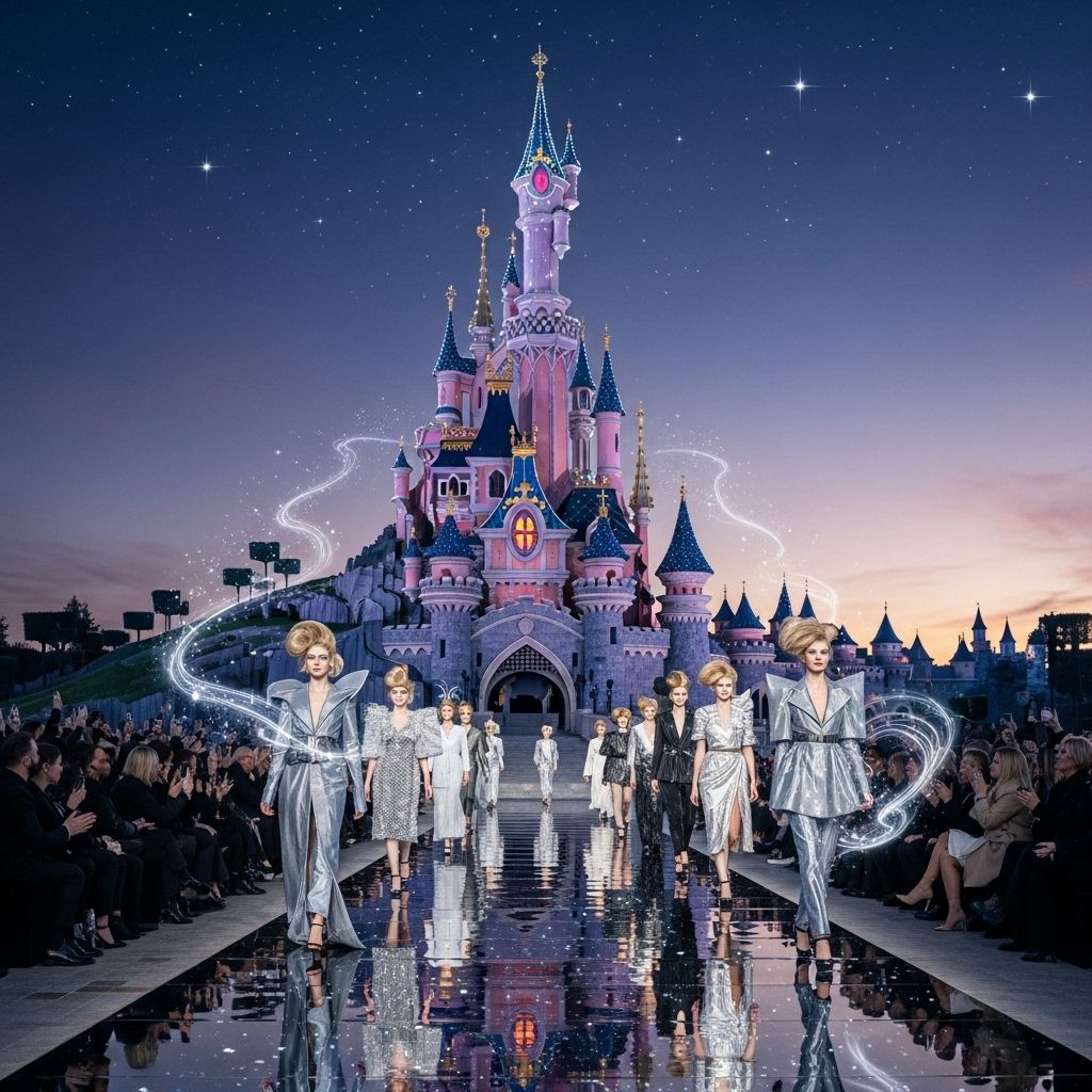 French label Coperni reimagines the runway with its first-ever, spellbinding fashion show at Disneyland Paris—a rare union of couture and enchantment.