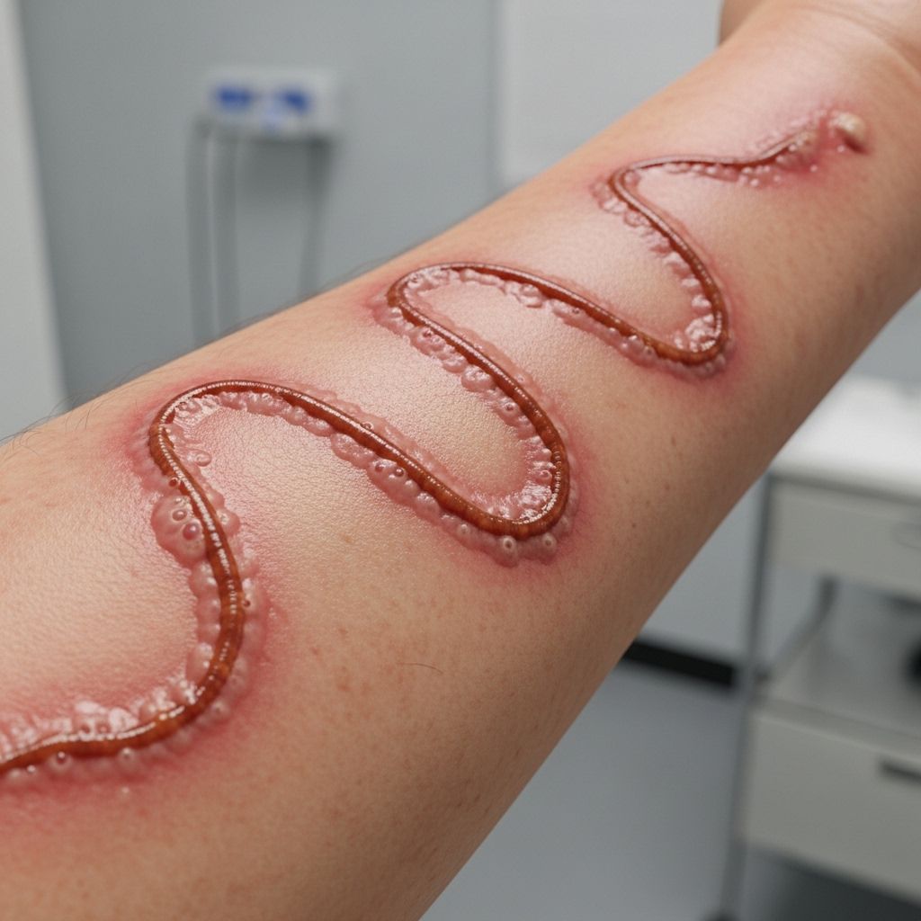 Explore the causes, symptoms, treatment, and prevention of creeping eruption, a skin condition linked to hookworm larvae exposure in humans.