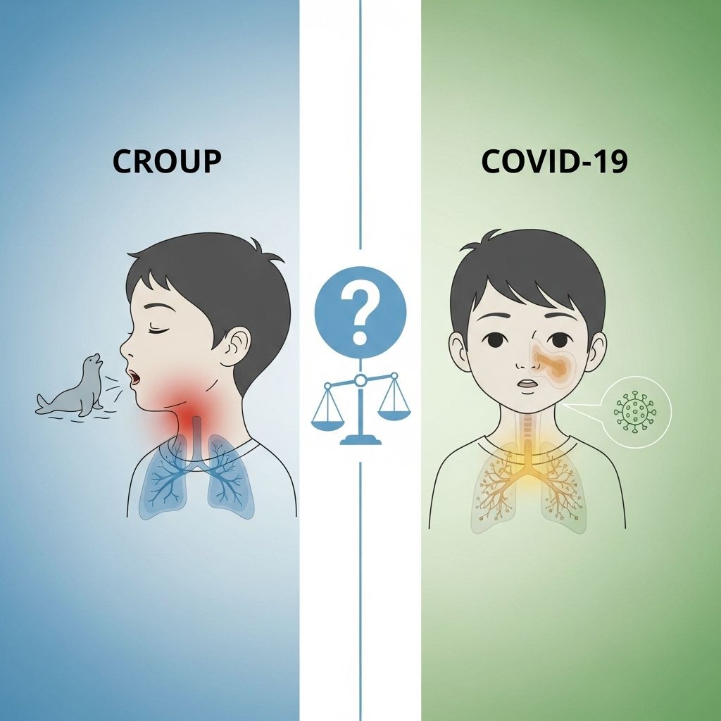 Understand the distinctions, overlap, and best care steps for croup and COVID-19 in children.