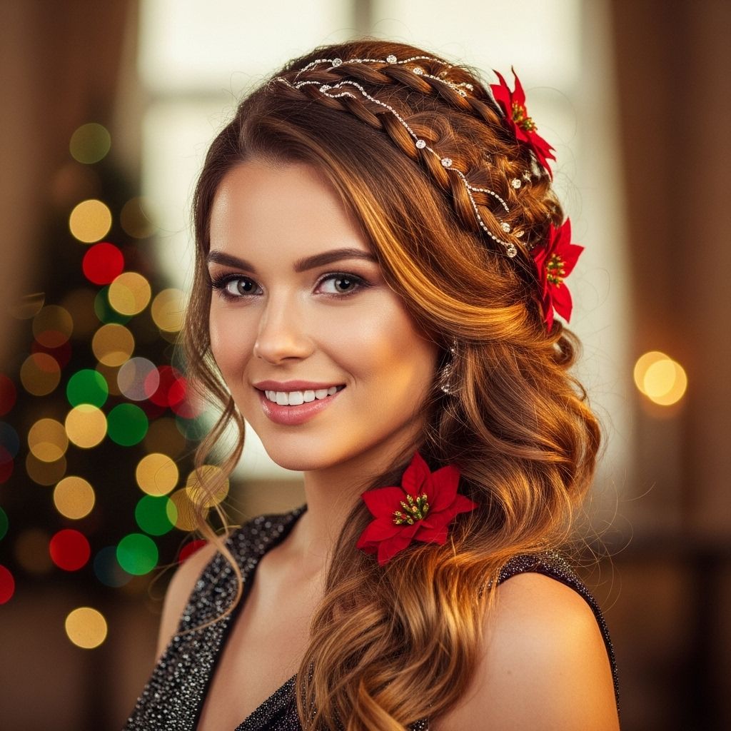 Transform your holiday party look with the season's most dazzling, creative, and easy-to-achieve hairstyles for every festive mood.
