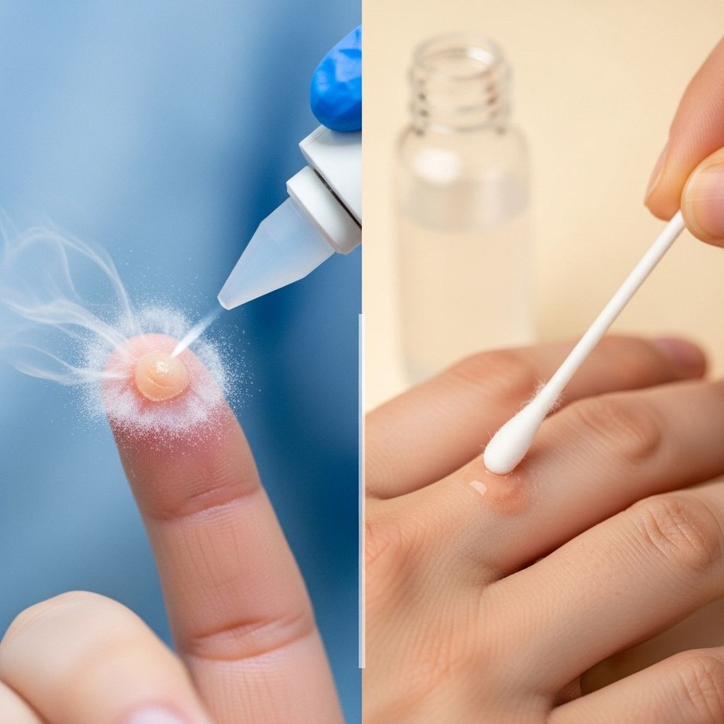 Clinic freezing and home peeling balance comfort, cost and effectiveness.