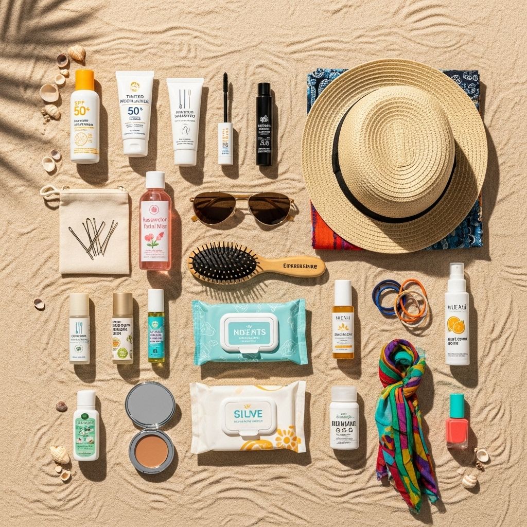 From SPF to multitasking makeup and hair saviors—beauty products you simply can’t leave behind for summer’s sunniest adventures.