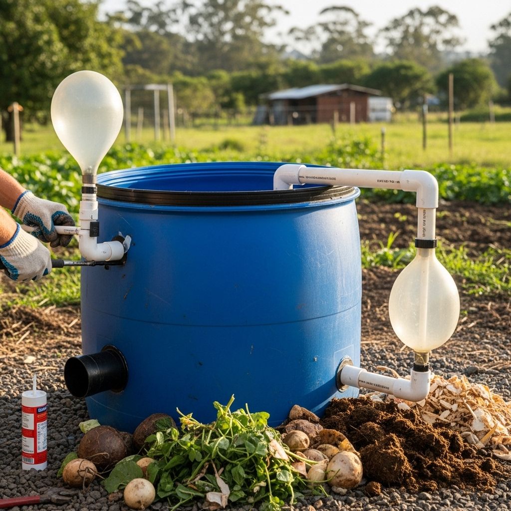 Learn how to build a low-cost, eco-friendly biogas digester for sustainable waste management and renewable energy production.