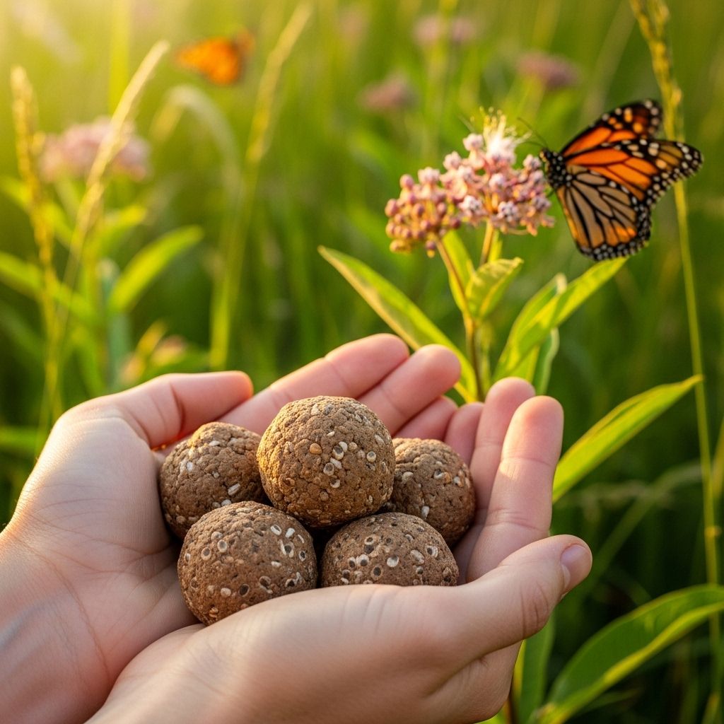 Support monarch butterflies and pollinators by making and planting simple milkweed seed bombs in your yard or community.