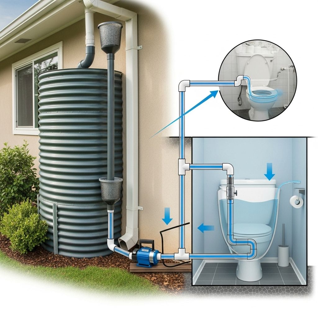Conserve water and save money by installing a rainwater flushing toilet system in your home—complete DIY guidance.