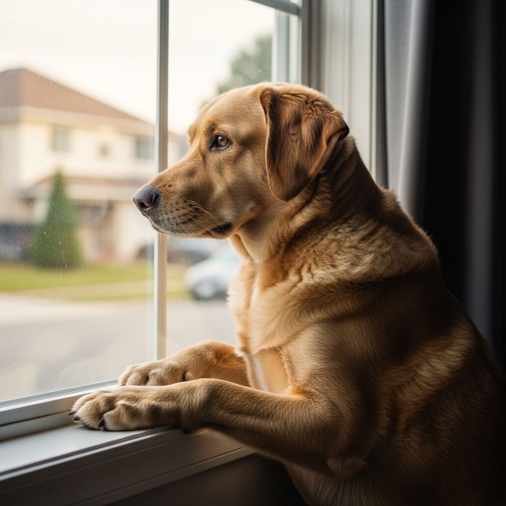 Tailored training and comforting routines can ease a dog’s distress when left alone.