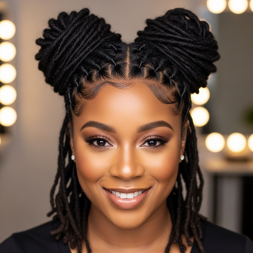 Level up your protective style game with this easy, eye-catching double loc bun tutorial for all hair lengths and textures.