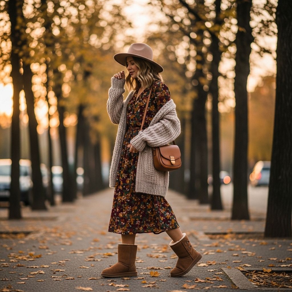 Discover stylish dress and UGG boot pairings to master cosy-chic fashion all season long.