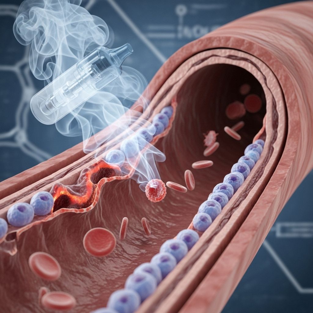 E-Cigarettes and Endothelial Function: Impact, Mechanisms, and Clinical Implications Vaping aerosol triggers vascular cell stress and inflammation beyond nicotine exposure.