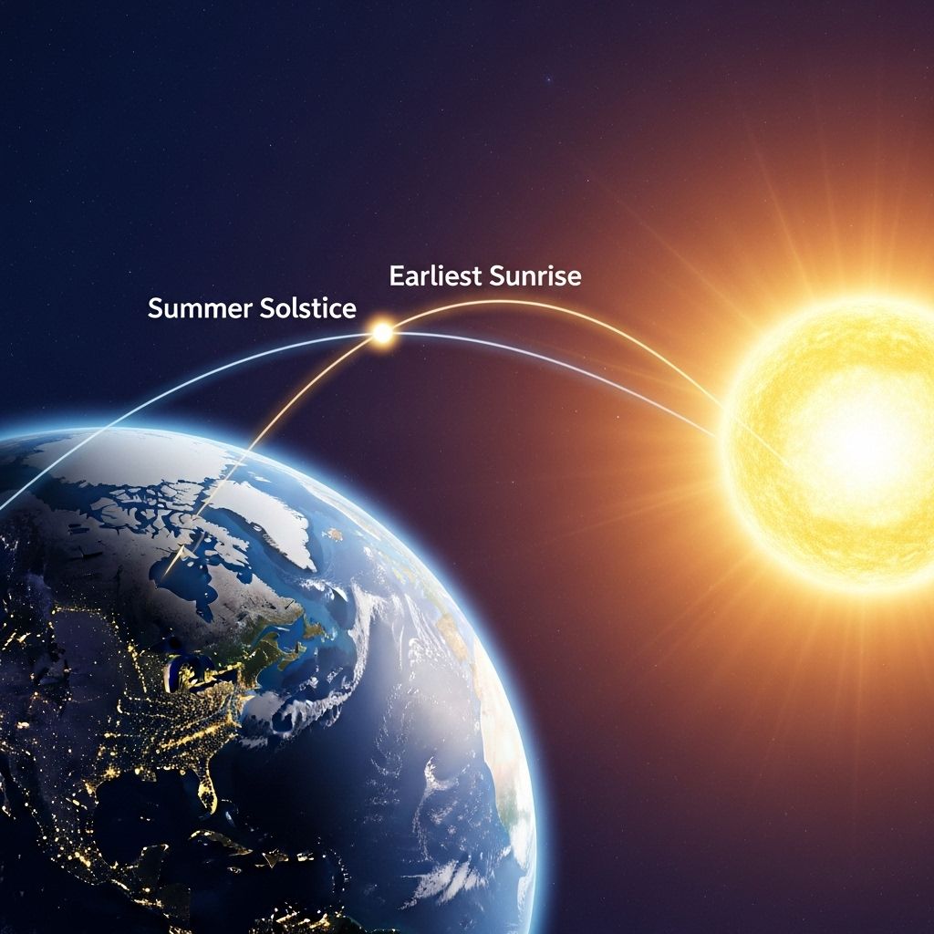 Explore the astronomical reasons why the year’s earliest sunrise doesn't align exactly with the arrival of the summer solstice.