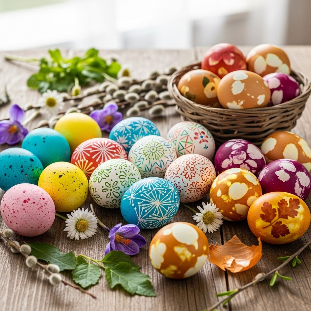 Combine playful textures and natural dyes for vibrant, one-of-a-kind Easter eggs.