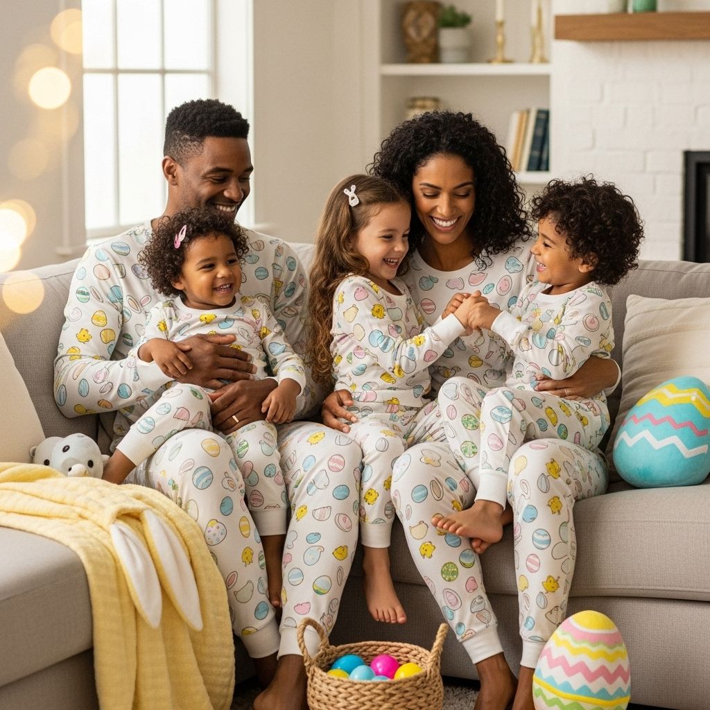 Egg-stra Adorable Easter Pajamas for the Whole Family Soft spring prints and breathable fabrics make morning moments feel extra special.