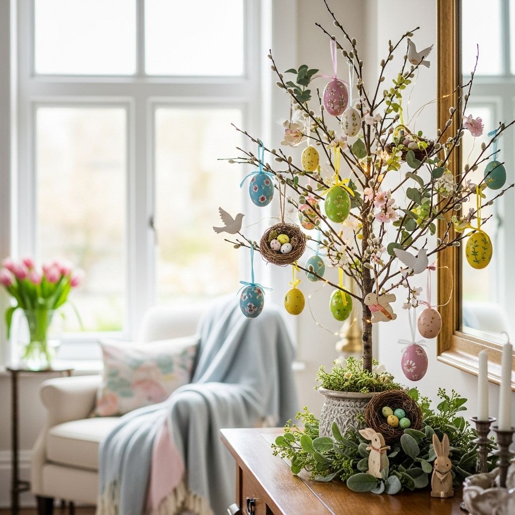 Turn simple branches into a cheerful centerpiece with personalized DIY accents.