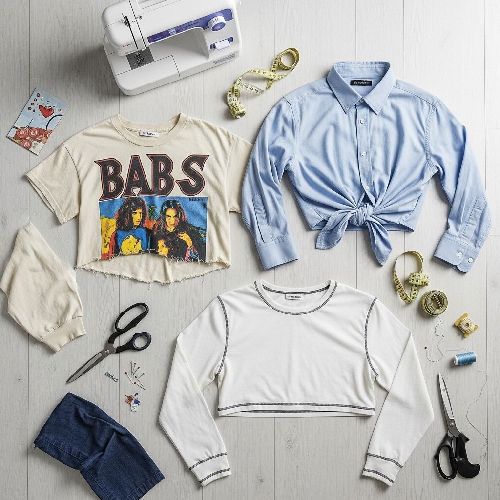 Transform shirts, scarves, and leggings into trendy crop tops with these super-simple, fast DIY ideas.