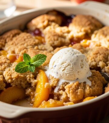 Make a classic, buttery peach cobbler with fresh peaches and a cookie-like crust—simple, delicious, and perfect for summer.