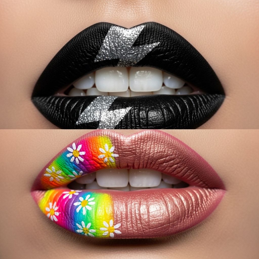 Discover bold and simple lip art techniques, from crystal bling to metallic finishes, that anyone can master for instant style.