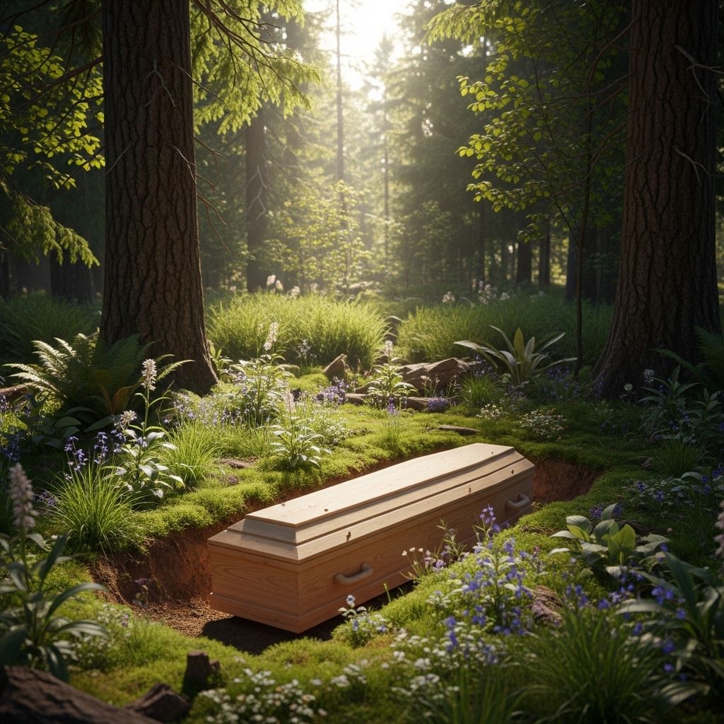 Everything you need to know about sustainable burial options, from green funerals to eco-friendly caskets and natural cemeteries.