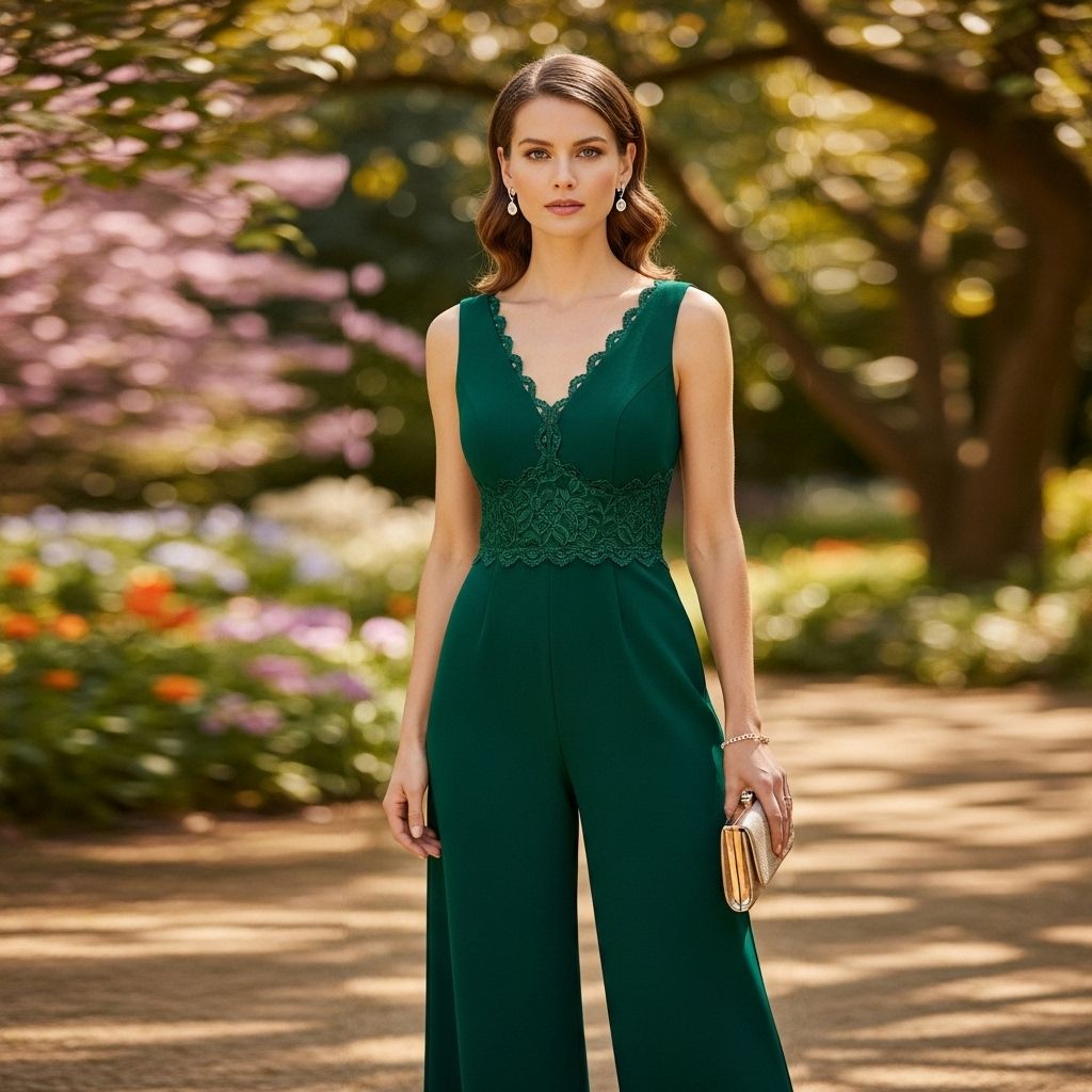 Step stylishly beyond the typical dress with elegant jumpsuits ideal for any wedding guest—formal, casual, or everything in-between.