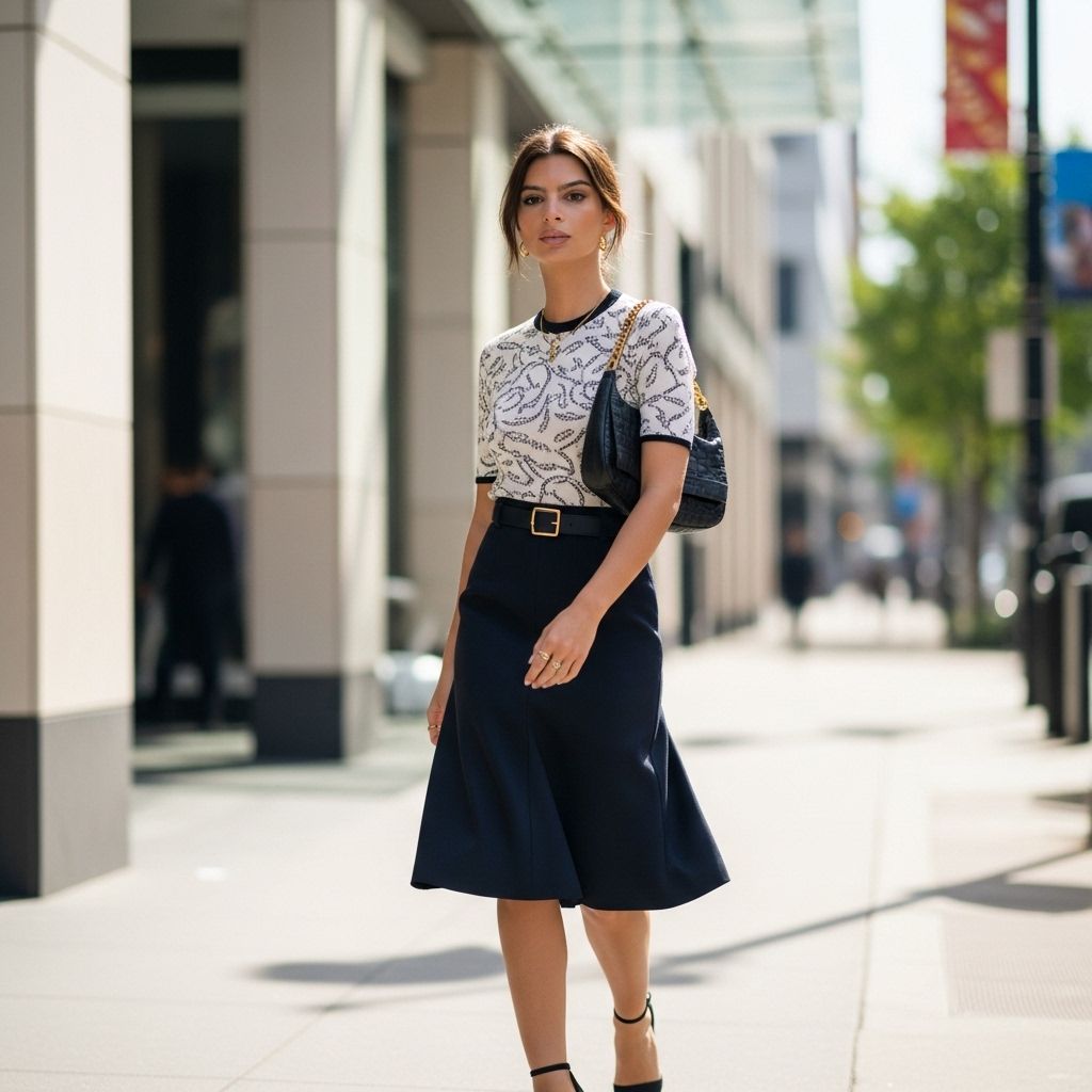 How Emily Ratajkowski made the once 'frumpy' knee-length skirt a must-have for the modern wardrobe.