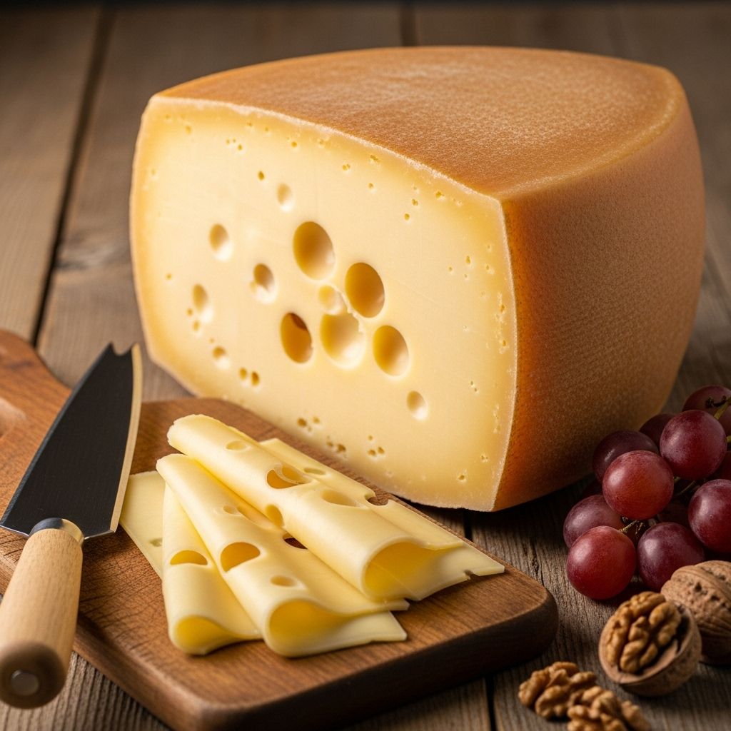 Discover the rich history, unique taste, health benefits, and popular uses of Emmental cheese—the iconic Swiss cheese with unmistakable holes.