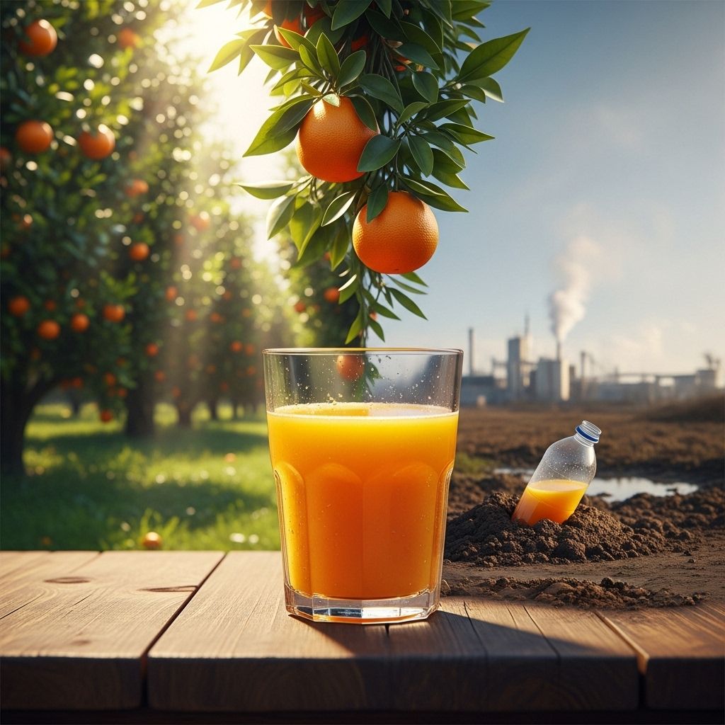 Exploring the wide-ranging ecological footprint of fruit juice production, processing, packaging, waste, and alternatives.