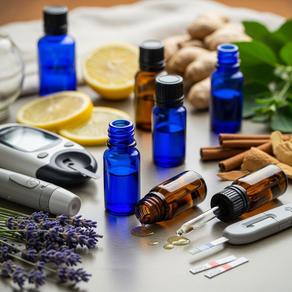 A comprehensive guide to the role of essential oils in diabetes management, including benefits, risks, and scientific evidence.