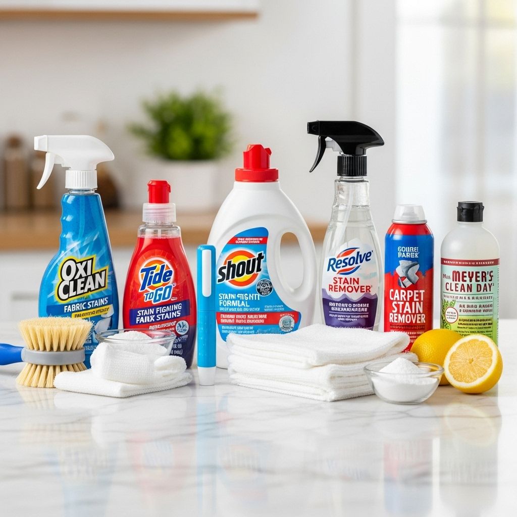 Essential Stain Removal Products for Every Home: Expert Guide Target wine, oil, or grass mishaps effectively with formulas suited to all fabric types.