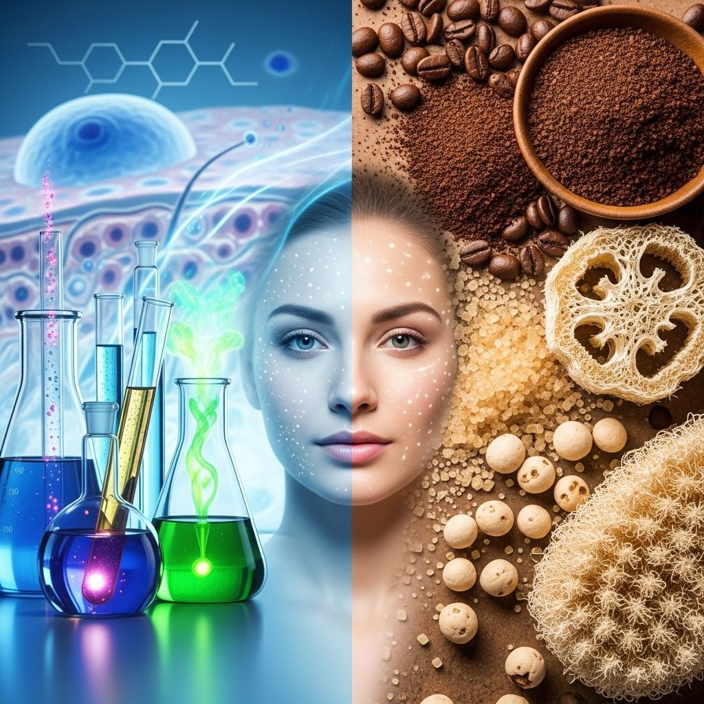 Exfoliation & Circulation: A Comprehensive Comparison of Chemical and Physical Methods for Skin Health and Glow Explore diverse methods that refine texture, boost glow, and support circulation.