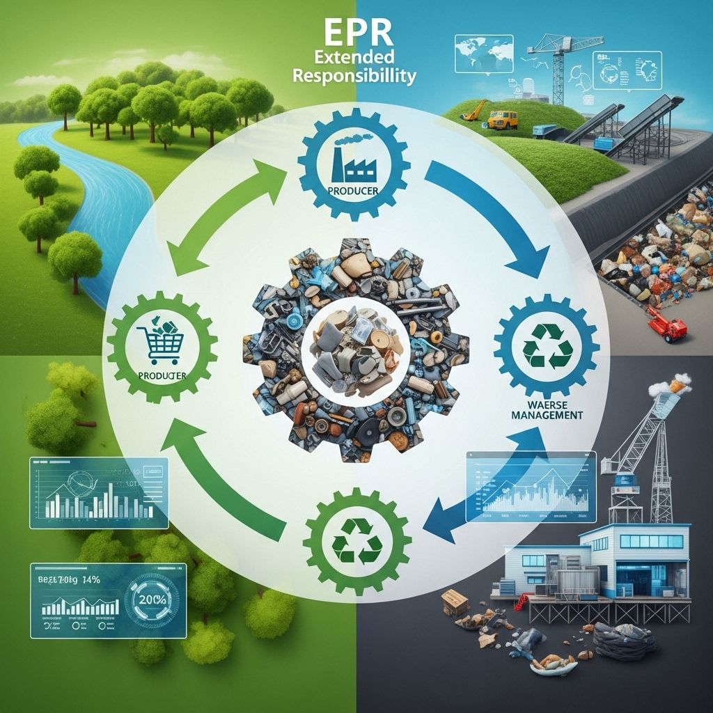 Extended Producer Responsibility shifts waste management from municipalities to producers, incentivizing eco-design and a circular economy.